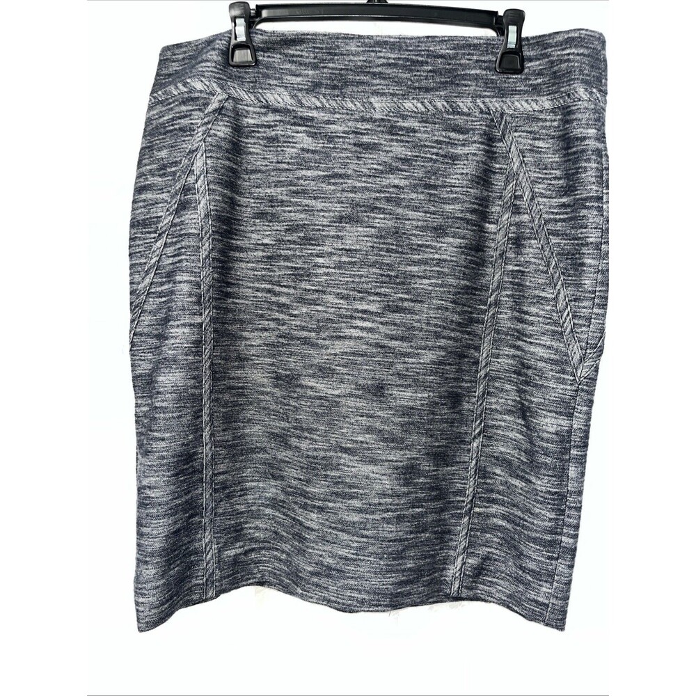 Classiques Entier Womens A Line Skirt Blue Gray Textured Zip Size 14